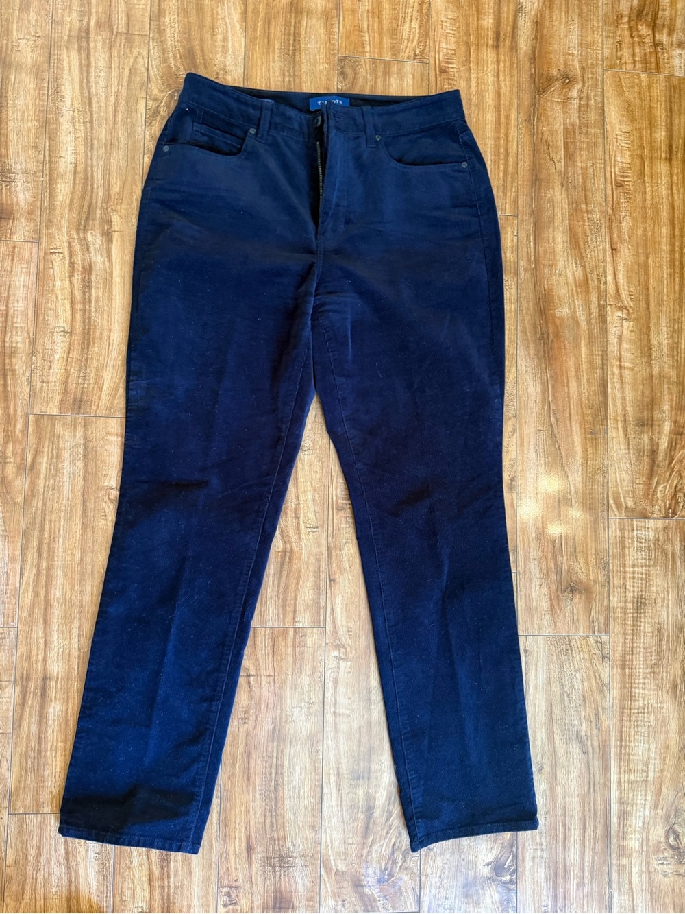 Talbots Women’s Dark Navy High Waist Straight Leg Curvy Corduroy Jeans Pants 8
